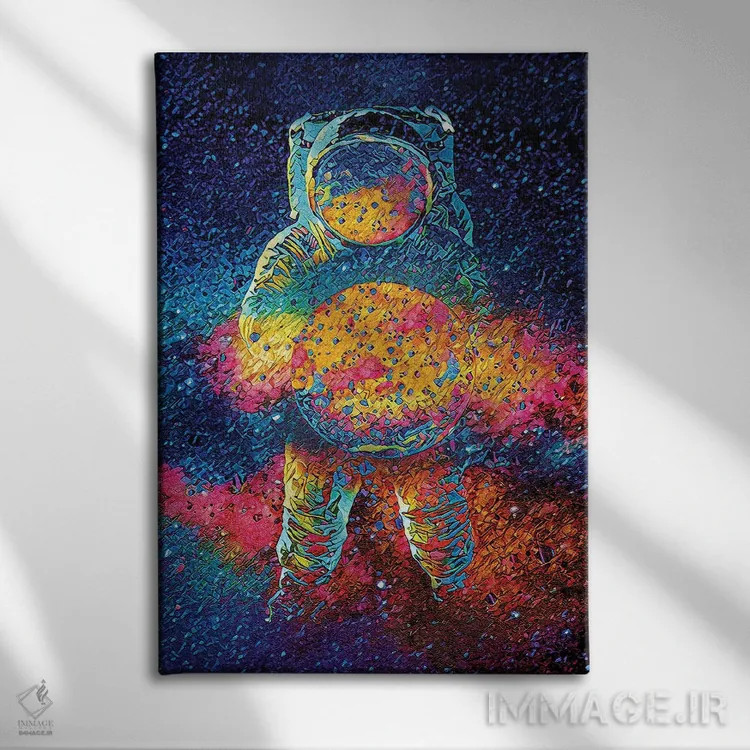 تابلو دکوراتیو انفجار کیهانی اثر جسی جانسون - نمای روبهرو روی دیوار