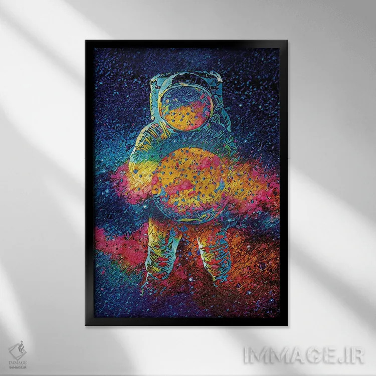 تابلو دکوراتیو انفجار کیهانی اثر جسی جانسون - نمای قابدار مشکی