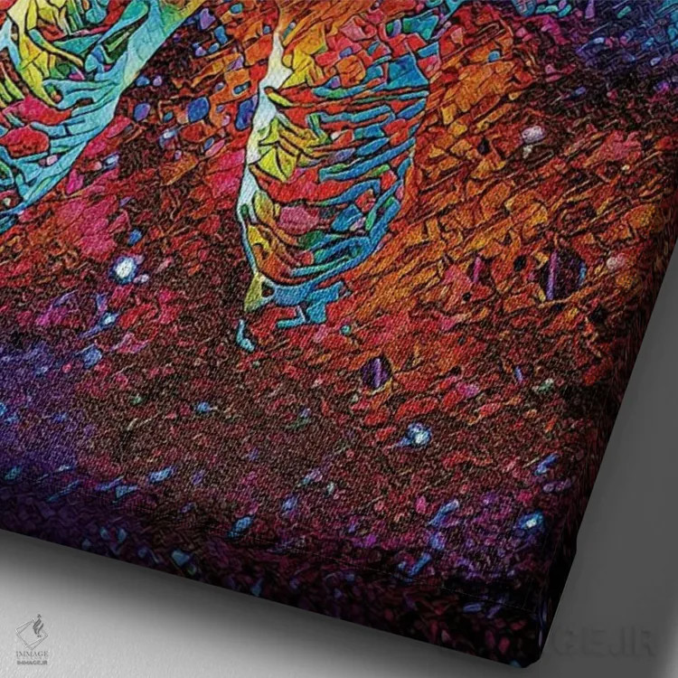 تابلو دکوراتیو انفجار کیهانی اثر جسی جانسون - نمای نزدیک بافت بوم