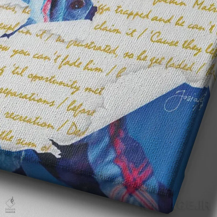 تابلو دکوراتیو گسیخته اثر جوزایا جونز - نمای نزدیک بافت بوم