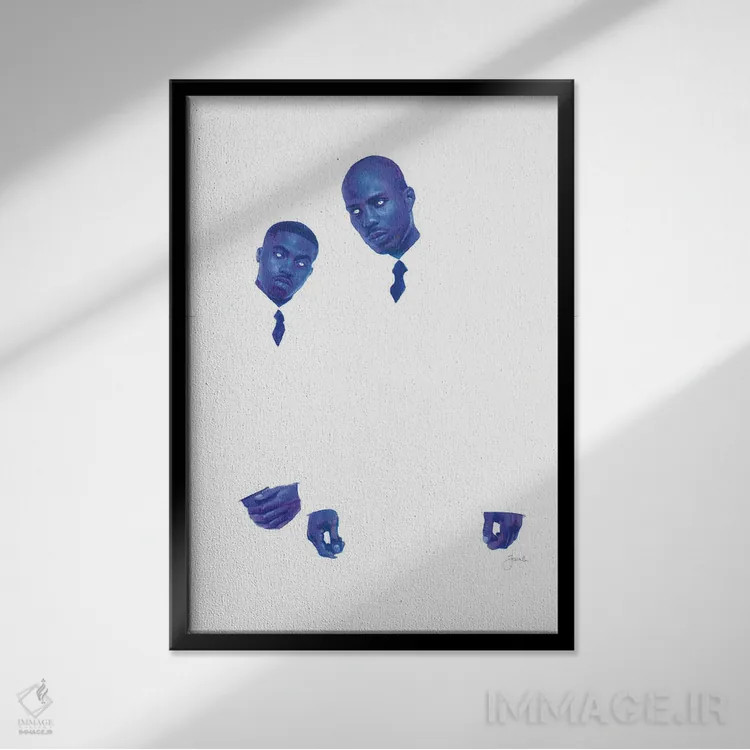 تابلو مینیمال شکم بهترین اثر جوزایا جونز - نمای قابدار مشکی