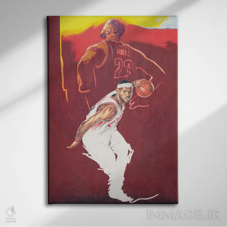 تابلو دکوراتیو سرزمین کلیولند لبرون اثر جوزایا جونز - نمای روبهرو روی دیوار