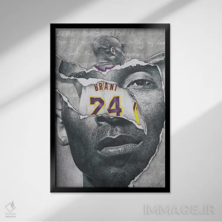 تابلو دکوراتیو بسکتبال عزیز اثر جوزایا جونز - نمای قابدار مشکی