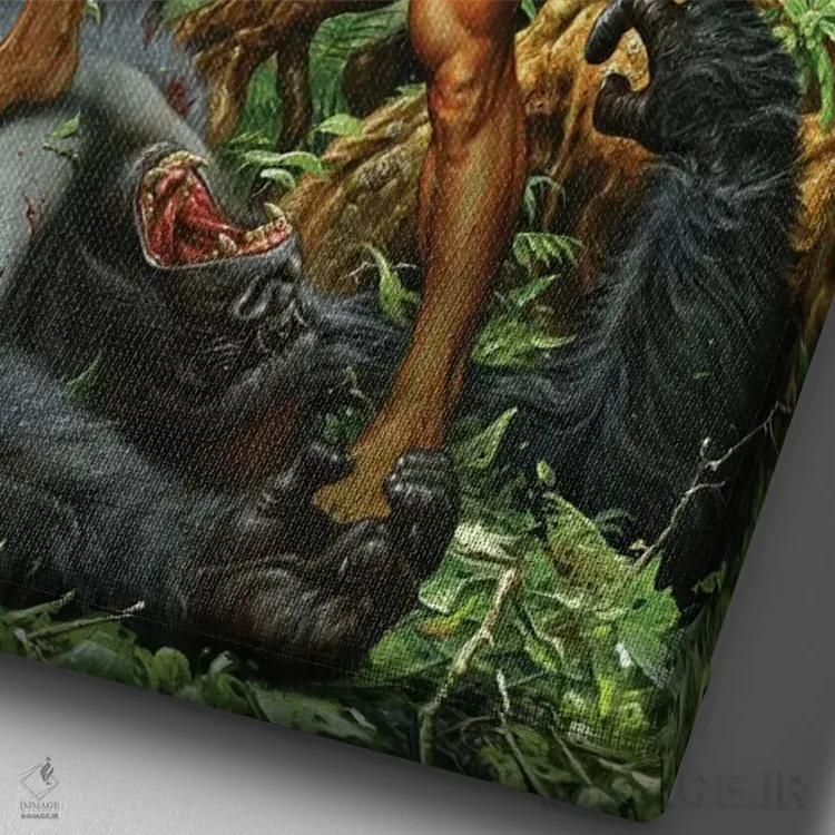 تابلو دکوراتیو تارزان میمون ها؟ صدمین سالگرد اثر جو جوسکو - نمای نزدیک بافت بوم