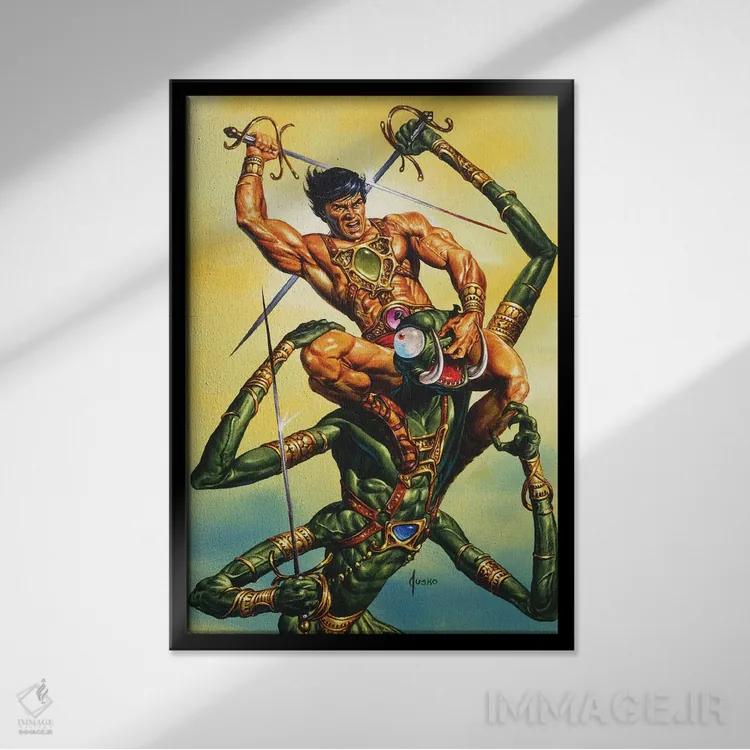 تابلو دکوراتیو جان کارتر از مریخ؟ نبرد با زاد اثر جو جوسکو - نمای قابدار مشکی