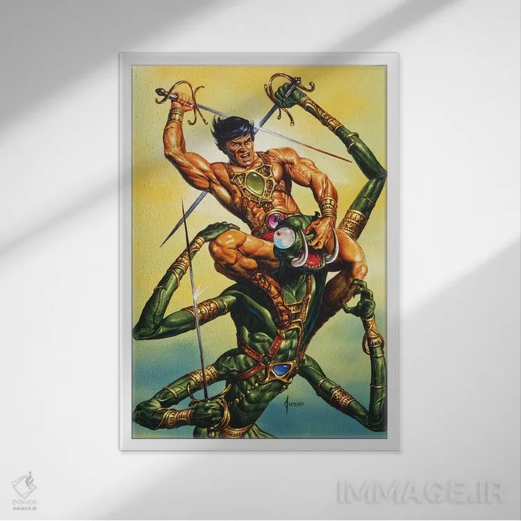 تابلو دکوراتیو جان کارتر از مریخ؟ نبرد با زاد اثر جو جوسکو - نمای قابدار سفید