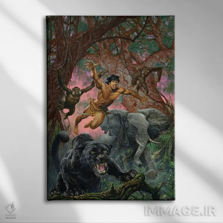 تابلو دکوراتیو هیولاهای تارزان؟ اثر جو جوسکو - نمای روبهرو روی دیوار
