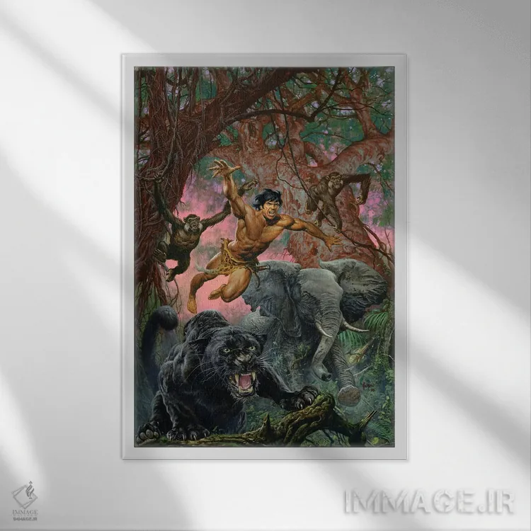 تابلو دکوراتیو هیولاهای تارزان؟ اثر جو جوسکو - نمای قابدار سفید