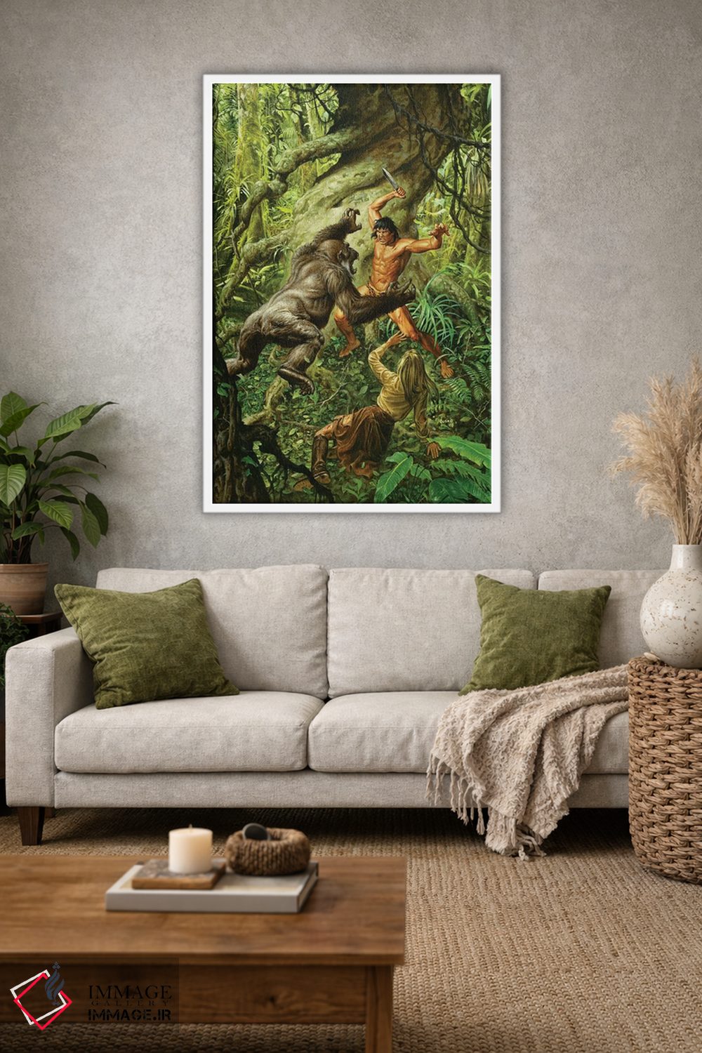 تابلو دکوراتیو تارزان میان میمون ها اثر جو جوسکو - D1W