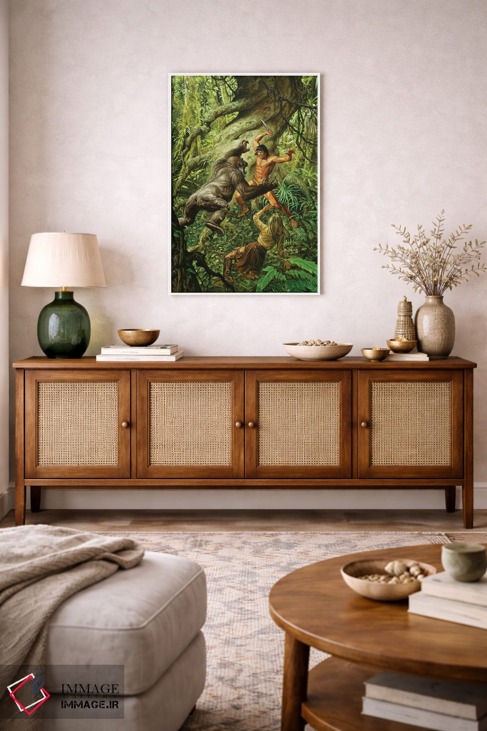 تابلو دکوراتیو تارزان میان میمون ها اثر جو جوسکو - D3W