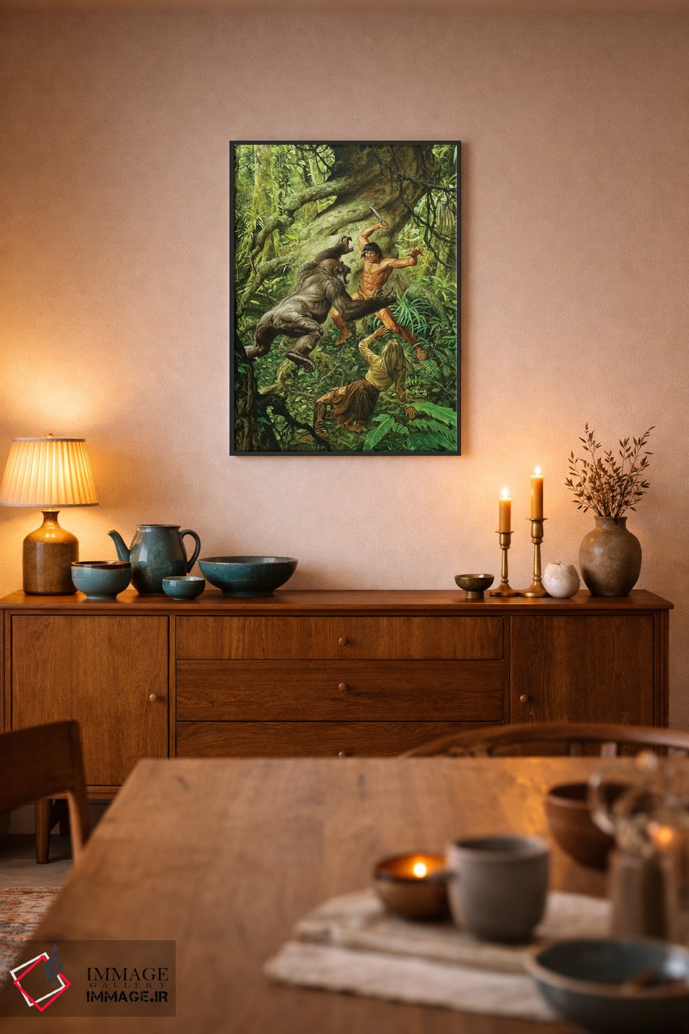 تابلو دکوراتیو تارزان میان میمون ها اثر جو جوسکو - D6B