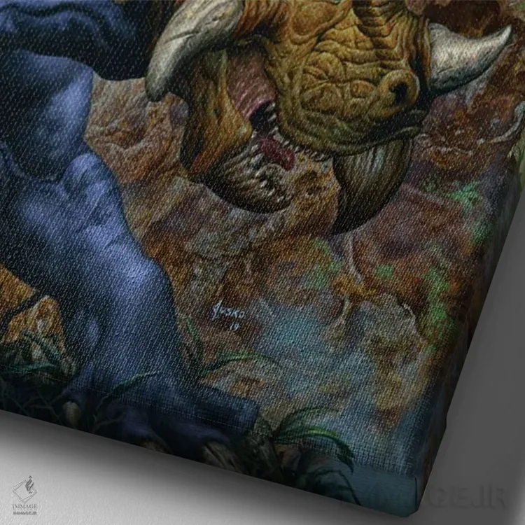 تابلو دکوراتیو تارزان وحشتناک اثر جو جوسکو - نمای نزدیک بافت بوم
