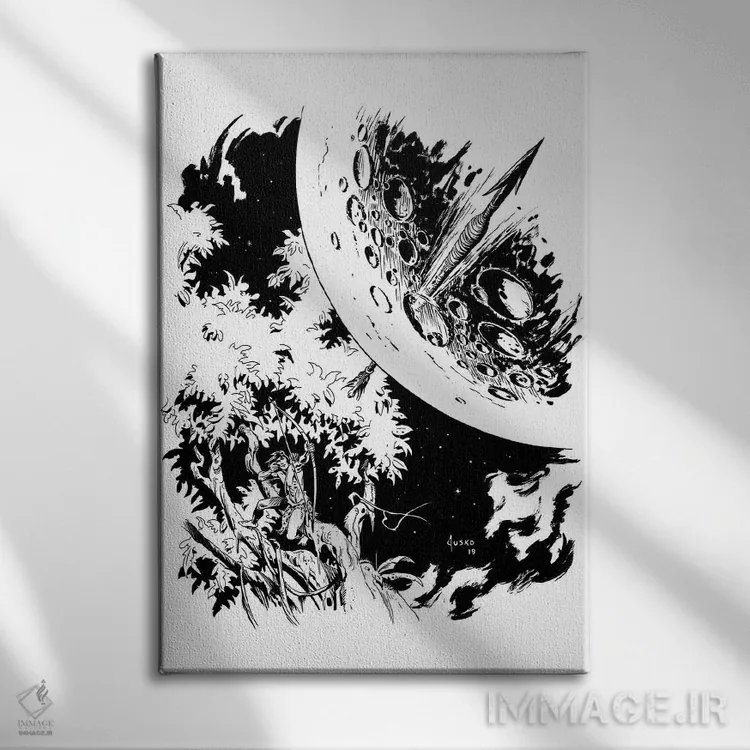 تابلو دکوراتیو تصویر روی جلد داستان های جنگلی تارزان اثر جو جوسکو - نمای روبهرو روی دیوار