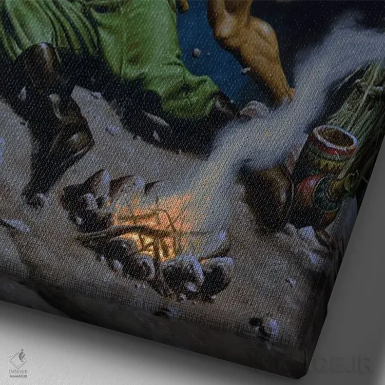 تابلو دکوراتیو تارزان پیروز اثر جو جوسکو - نمای نزدیک بافت بوم