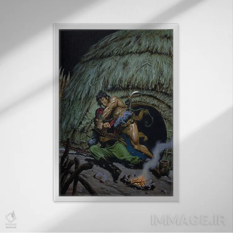 تابلو دکوراتیو تارزان پیروز اثر جو جوسکو - نمای قابدار سفید