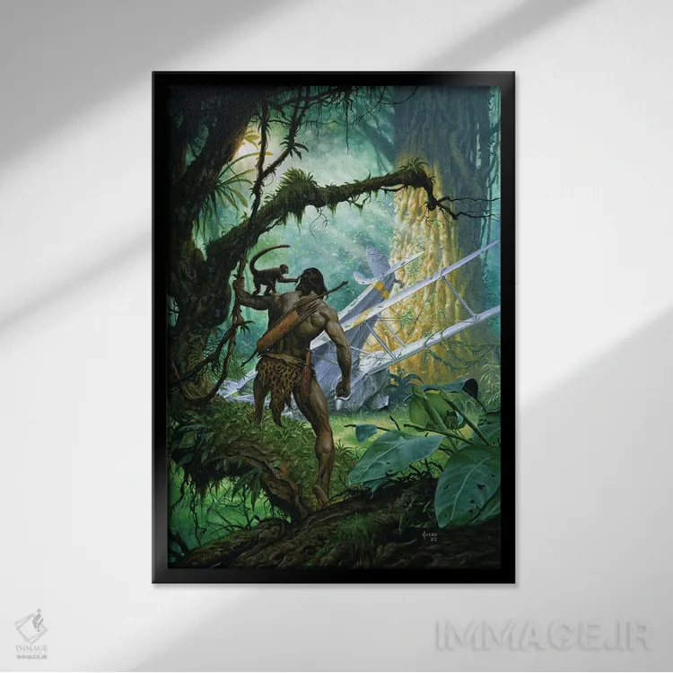 تابلو دکوراتیو جستجوی تارزان اثر جو جوسکو - نمای قابدار مشکی