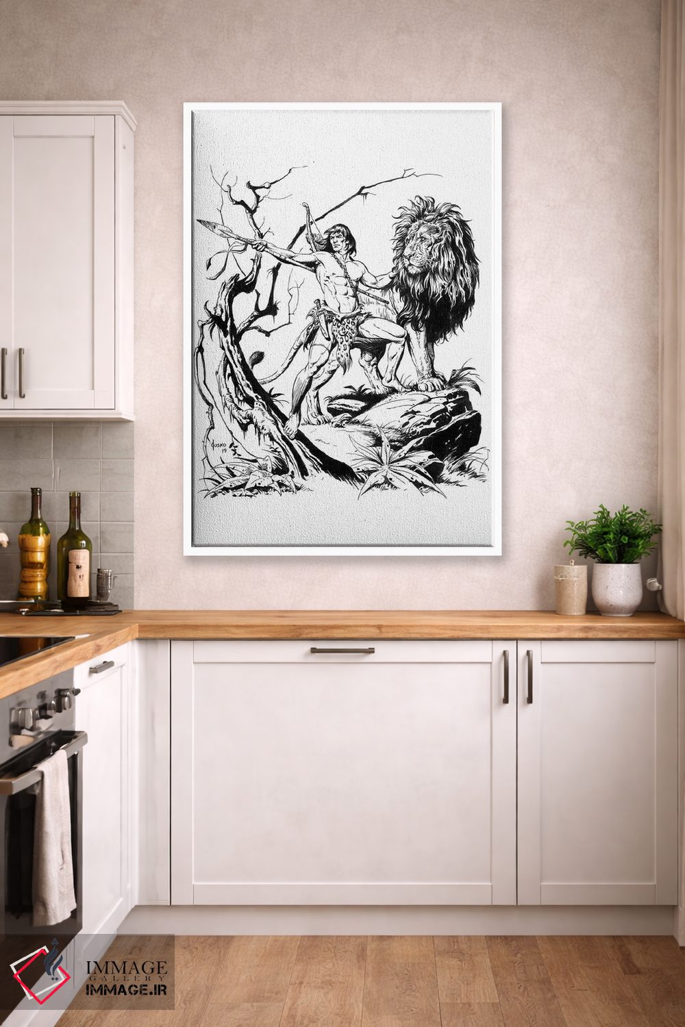تابلو دکوراتیو تصویر روی جلد تارزان و شیر طلایی اثر جو جوسکو - D3W
