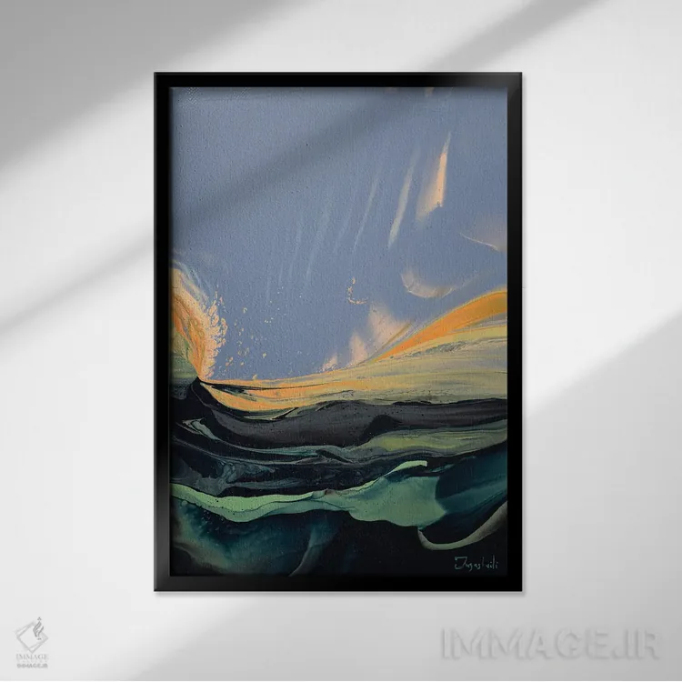تابلو انتزاعی درون نور ۷ اثر جیکوب جوگاشویلی - نمای قابدار مشکی