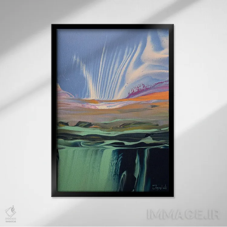 تابلو انتزاعی درون نور ۹ اثر جیکوب جوگاشویلی - نمای قابدار مشکی