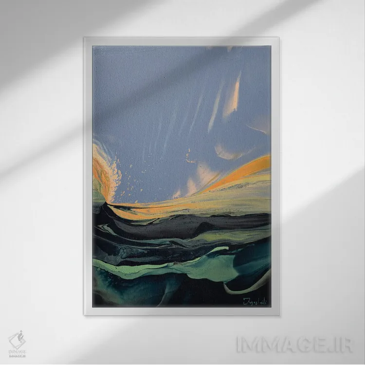 تابلو انتزاعی درون نور ۷ اثر جیکوب جوگاشویلی - نمای قابدار سفید