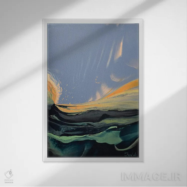 تابلو انتزاعی درون نور ۷ اثر جیکوب جوگاشویلی - نمای قابدار سفید