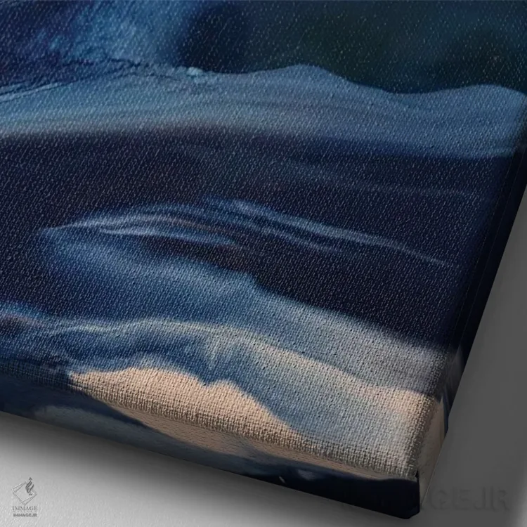 تابلو انتزاعی بر فراز امواج ۳ اثر جیکوب جوگاشویلی - نمای نزدیک بافت بوم