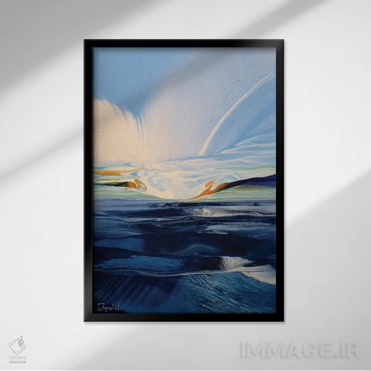 تابلو انتزاعی درون نور ۱۱ اثر جیکوب جوگاشویلی - نمای قابدار مشکی