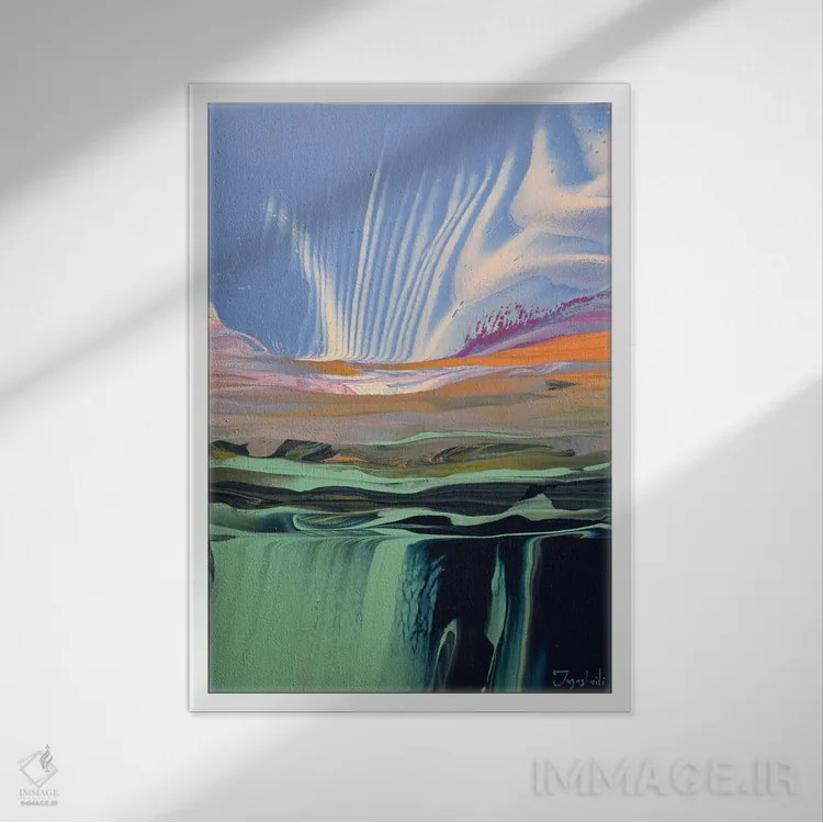 تابلو انتزاعی درون نور ۹ اثر جیکوب جوگاشویلی - نمای قابدار سفید