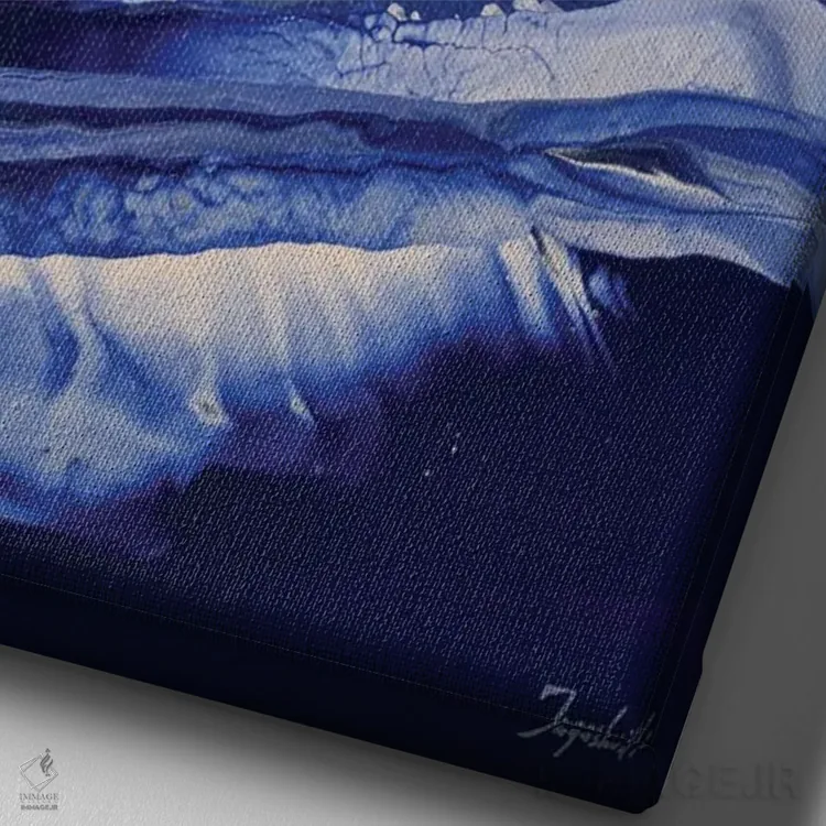 تابلو انتزاعی بر فراز امواج ۶ اثر جیکوب جوگاشویلی - نمای نزدیک بافت بوم