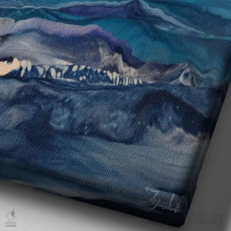 تابلو انتزاعی بر فراز امواج ۲ اثر جیکوب جوگاشویلی - نمای نزدیک بافت بوم