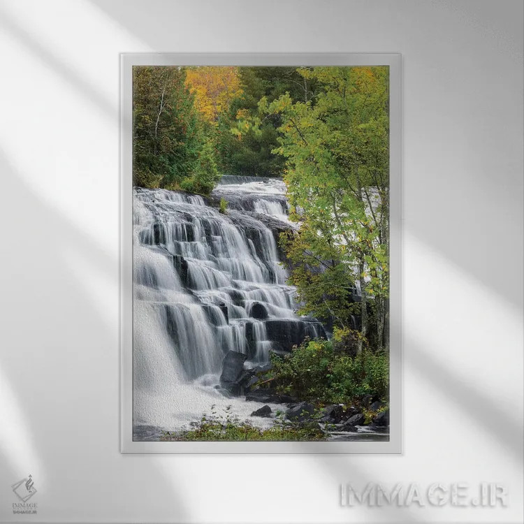 تابلو دکوراتیو Ontonagon County, Bond Falls I,میچیگان، شهرستان انتون… اثر جیمی و جودی وایلد - نمای قابدار سفید