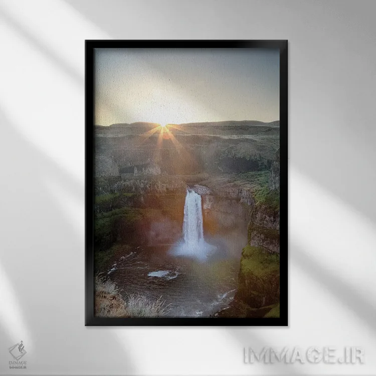 تابلو دکوراتیو Palouse Falls State Park, Palouse Falls, sunrise,ایال… اثر جیمی و جودی وایلد - نمای قابدار مشکی