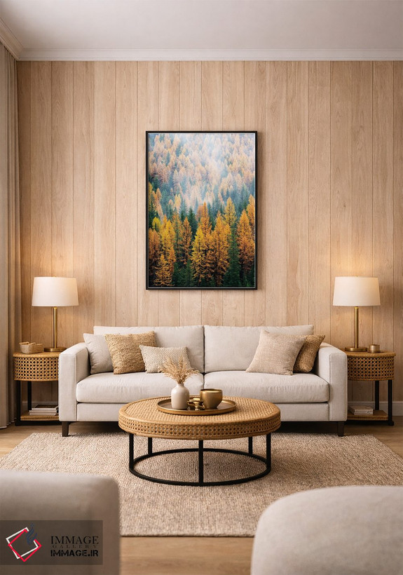 تابلو دکوراتیو Lolo National Forest, golden larch trees in fog I,مون… اثر جیمی و جودی وایلد - D2B