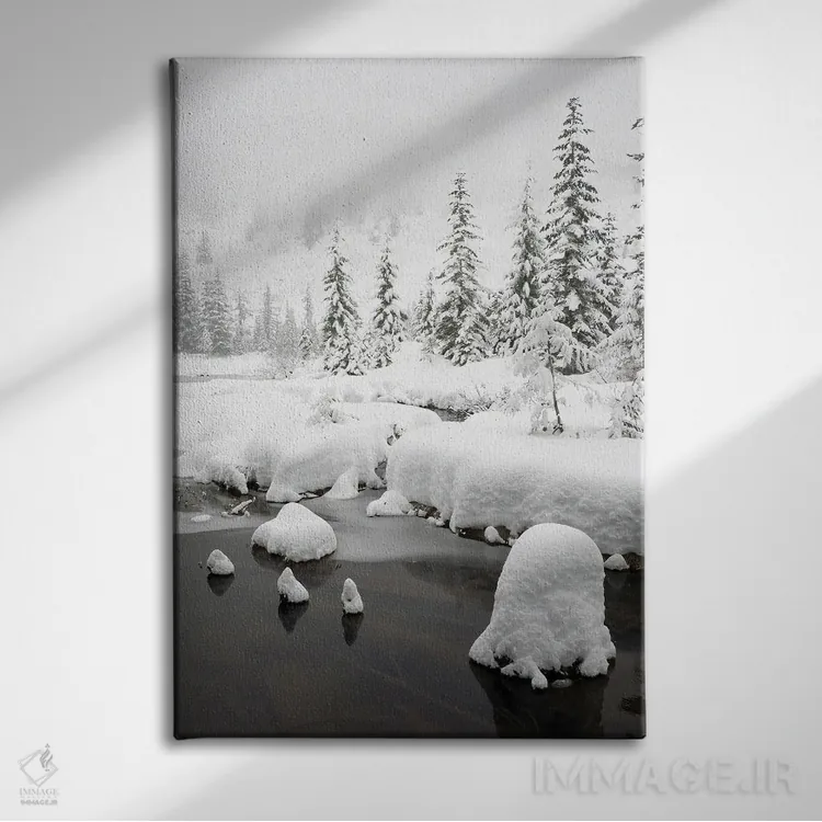 تابلو دکوراتیو Central Cascades Winter Scene At Granite Lake,ایالت و… اثر جیمی و جودی وایلد - نمای روبهرو روی دیوار