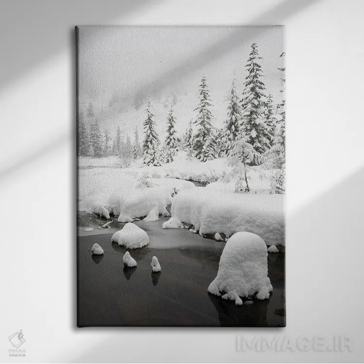 تابلو دکوراتیو Central Cascades Winter Scene At Granite Lake,ایالت و… اثر جیمی و جودی وایلد - نمای روبهرو روی دیوار
