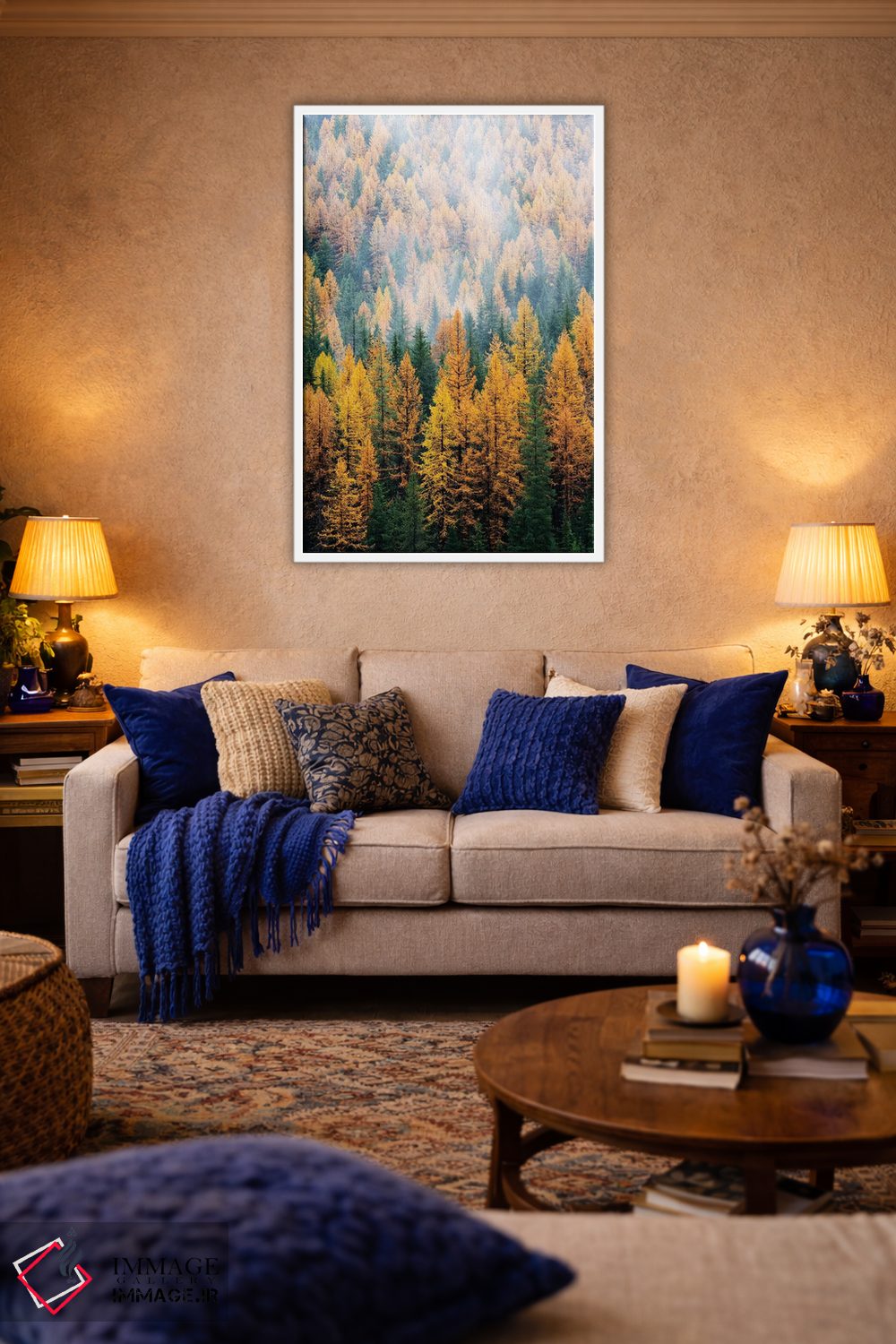 تابلو دکوراتیو Lolo National Forest, golden larch trees in fog I,مون… اثر جیمی و جودی وایلد - D4W