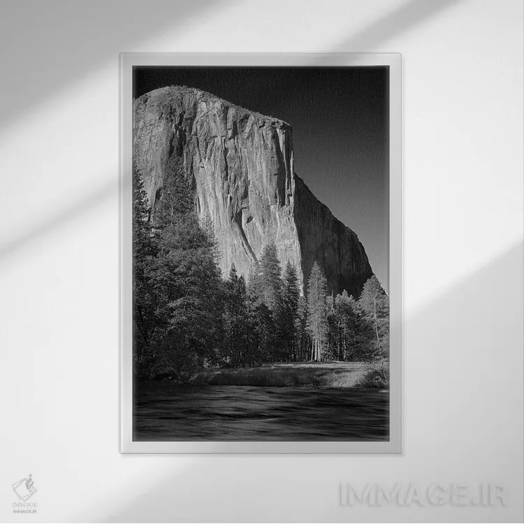تابلو دکوراتیو Yosemite National Park. El Capitan And Merced River,ک… اثر جیمی و جودی وایلد - نمای قابدار سفید