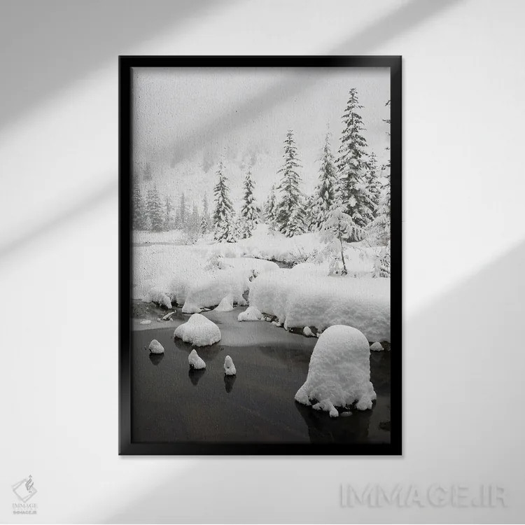 تابلو دکوراتیو Central Cascades Winter Scene At Granite Lake,ایالت و… اثر جیمی و جودی وایلد - نمای قابدار مشکی