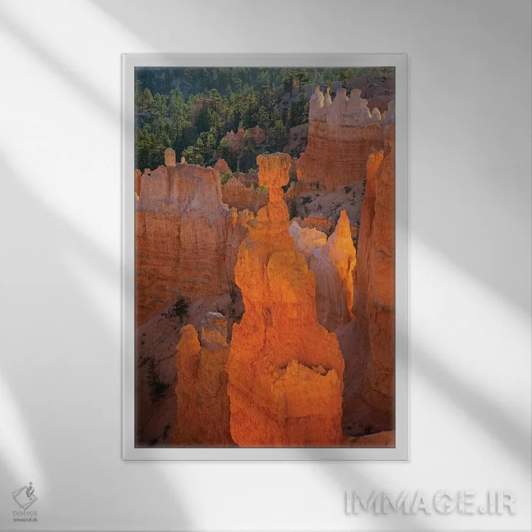 تابلو دکوراتیو Bryce Canyon National Park. Thor's Hammer,یوتا، پارک… اثر جیمی و جودی وایلد - نمای قابدار سفید