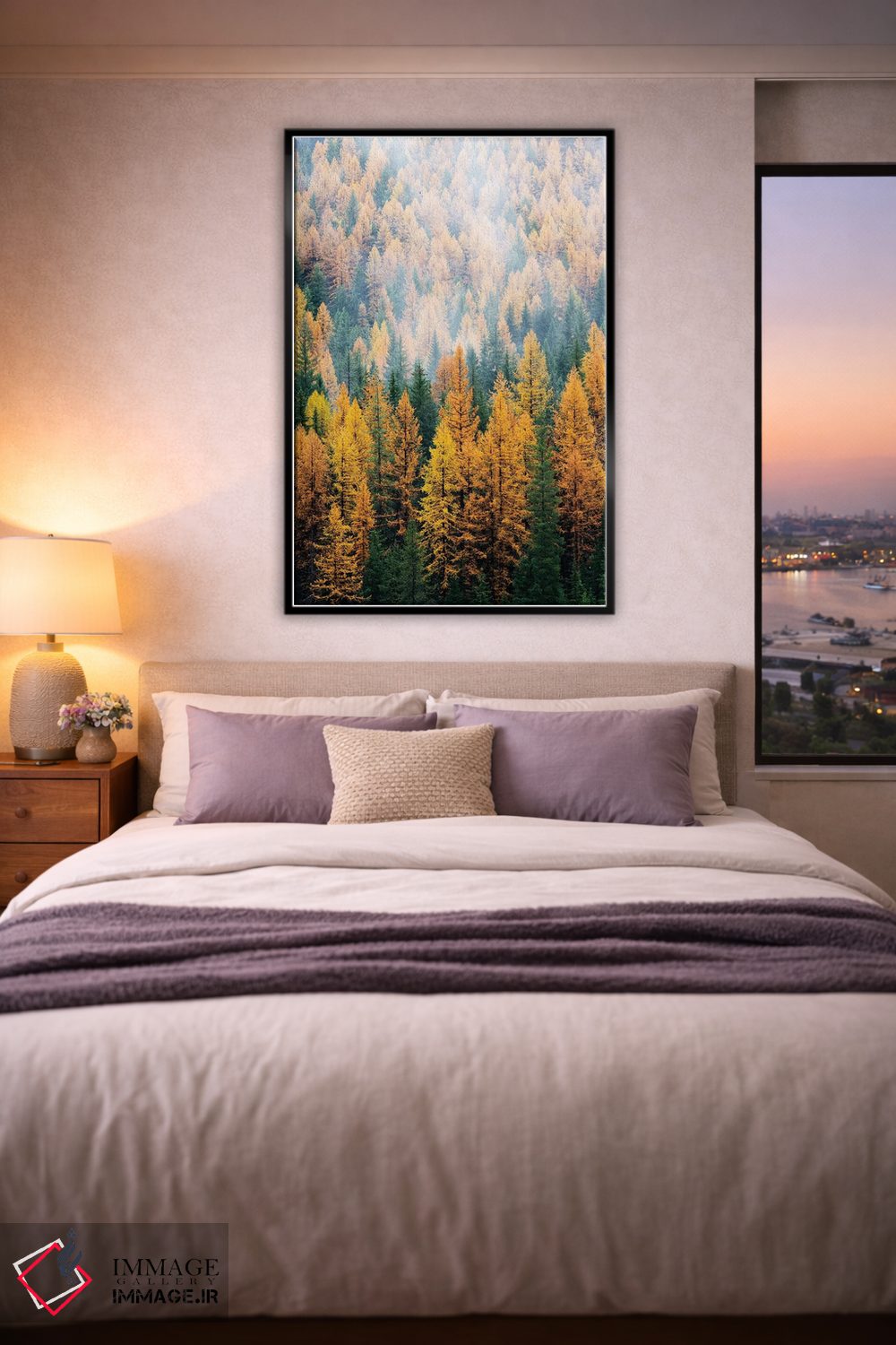 تابلو دکوراتیو Lolo National Forest, golden larch trees in fog I,مون… اثر جیمی و جودی وایلد - D6B