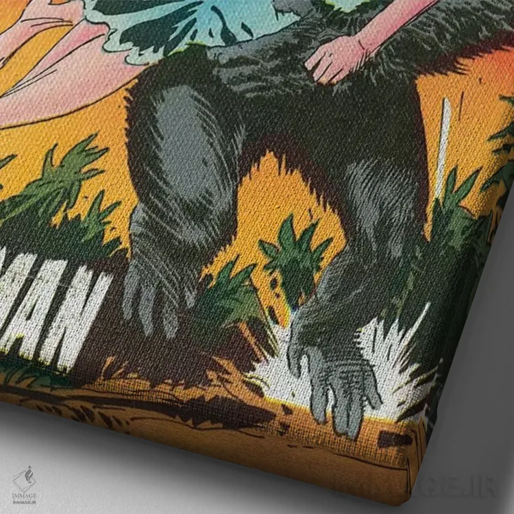 تابلو دکوراتیو دی سی تارزان؟ شماره ۲۰۹ اثر جو کوبرت - نمای نزدیک بافت بوم