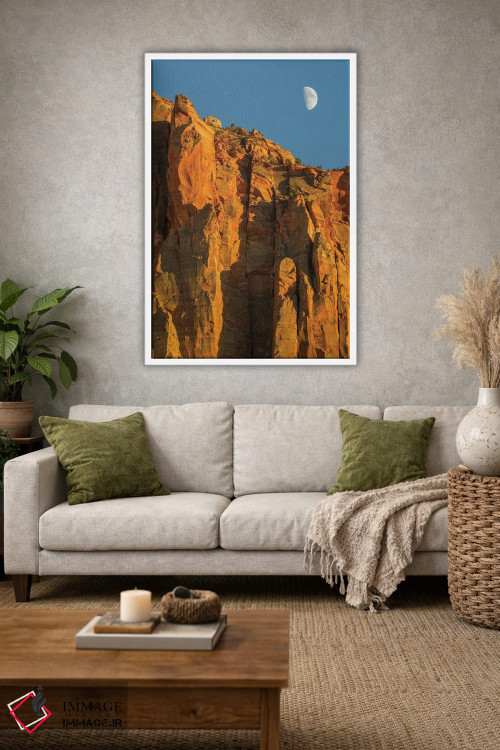 تابلو دکوراتیو Zion National Park, Moon over The Watchman,یوتا، پارک… اثر جیمی و جودی وایلد - D1W