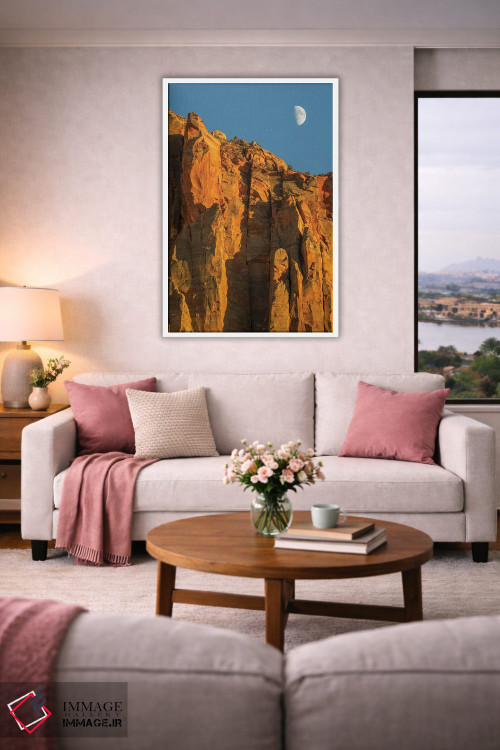 تابلو دکوراتیو Zion National Park, Moon over The Watchman,یوتا، پارک… اثر جیمی و جودی وایلد - D3W