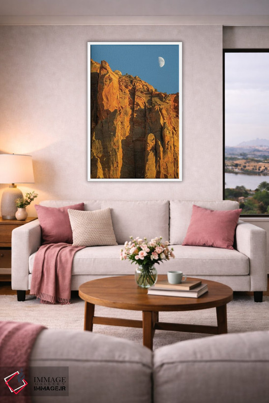 تابلو دکوراتیو Zion National Park, Moon over The Watchman,یوتا، پارک… اثر جیمی و جودی وایلد - D3W