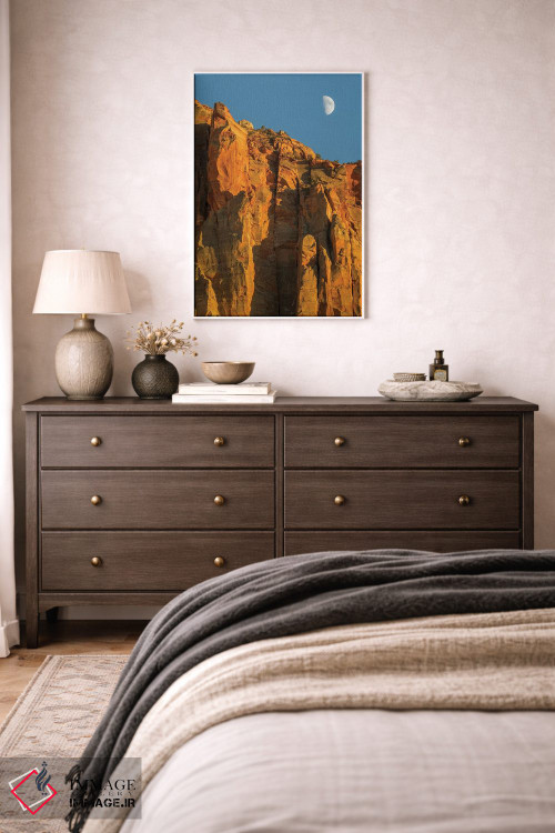 تابلو دکوراتیو Zion National Park, Moon over The Watchman,یوتا، پارک… اثر جیمی و جودی وایلد - D2W