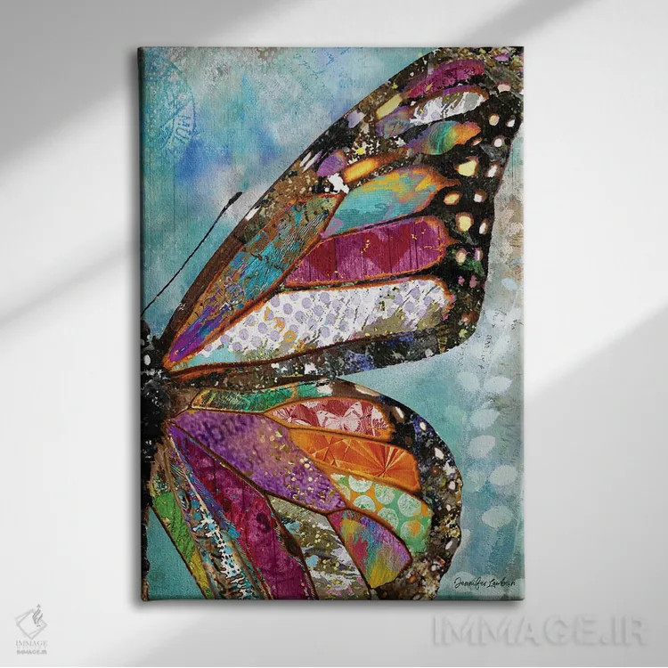 تابلو دکوراتیو پروانه جنگلی اثر جنیفر لمباین - نمای روبهرو روی دیوار