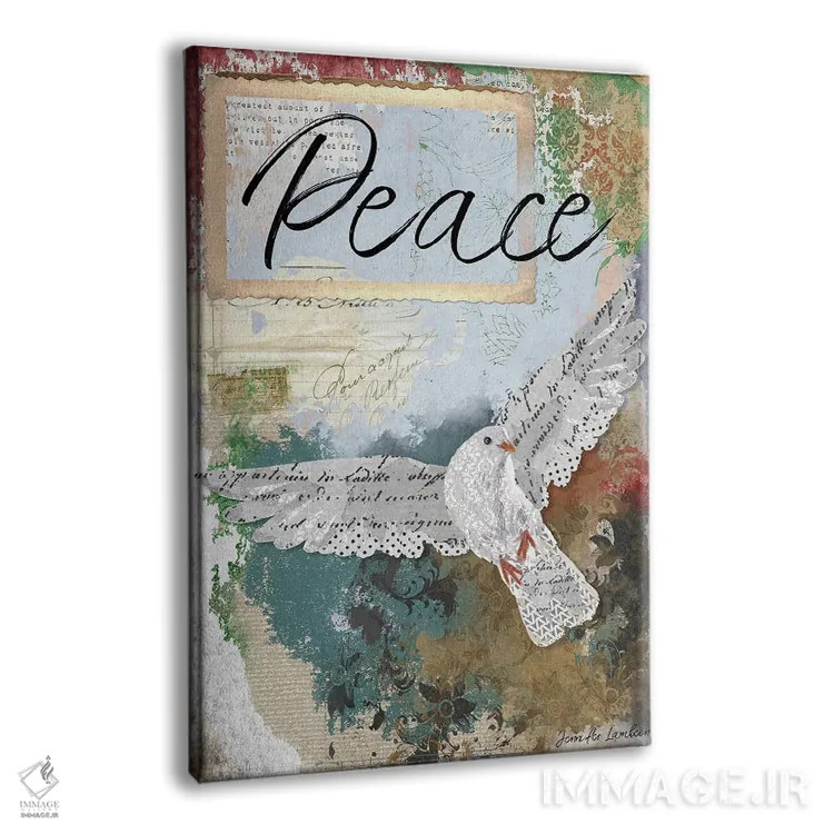 تابلو دکوراتیو کبوتر صلح اثر جنیفر لمباین - نمای پرسپکتیو محصول