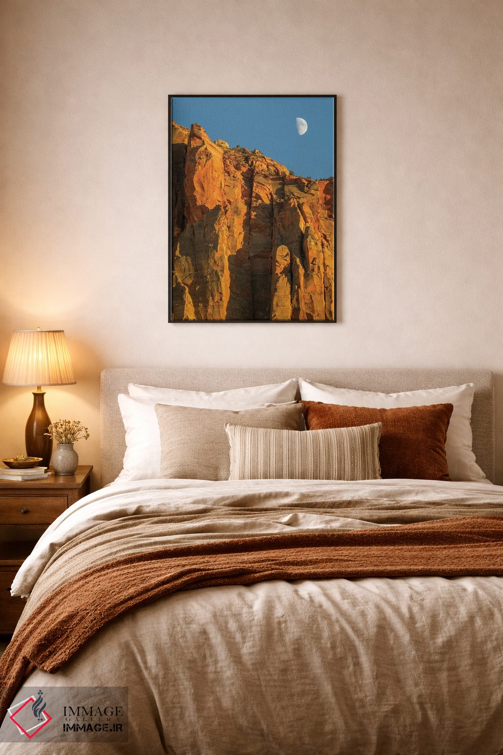 تابلو دکوراتیو Zion National Park, Moon over The Watchman,یوتا، پارک… اثر جیمی و جودی وایلد - D5B