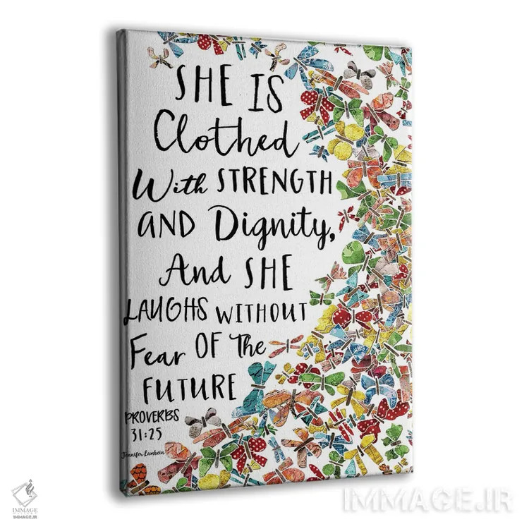 تابلو دکوراتیو او با پروانه ها پوشانده شده است اثر جنیفر لمباین - نمای پرسپکتیو محصول