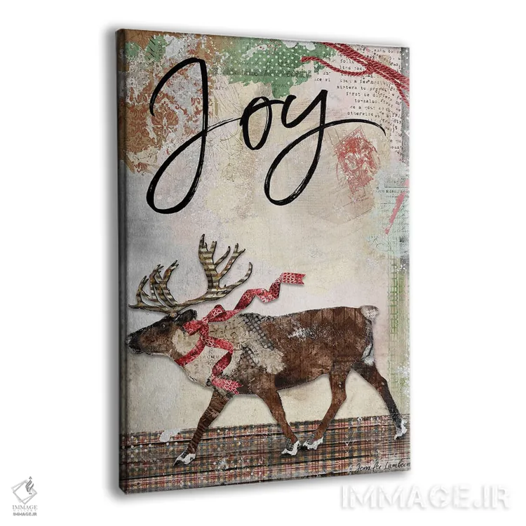 تابلو دکوراتیو خوشحالی گوزن شمالی اثر جنیفر لمباین - نمای پرسپکتیو محصول